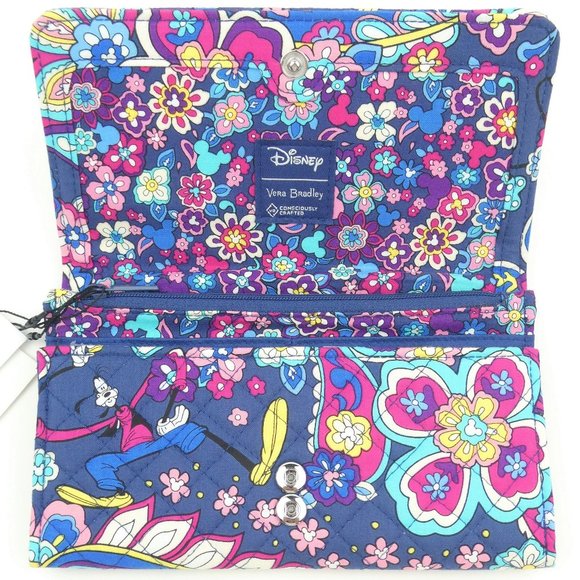 Vera Bradley Sensational Six Paisley RFID Trifold Clutch Wallet NWT - Picture 3 of 5